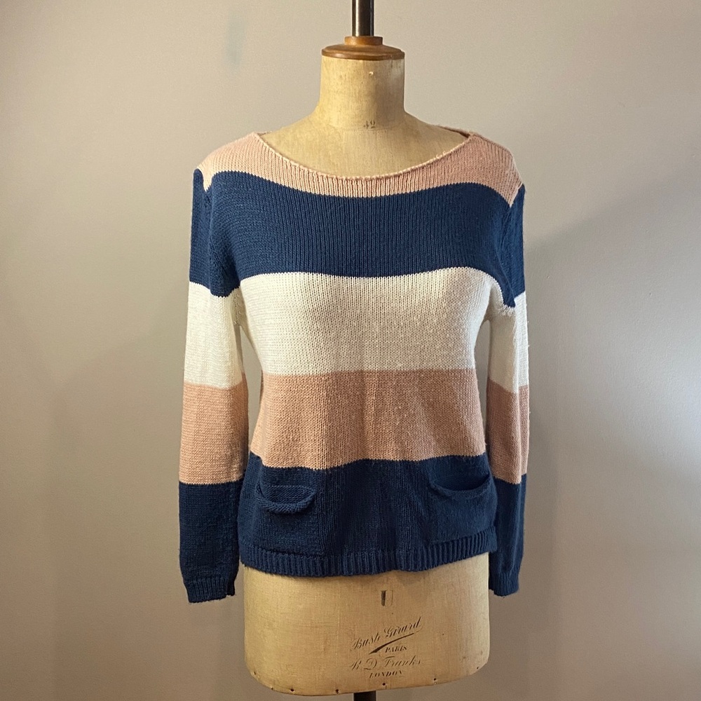 Made in Italy Color-Block Knit Sweater – Size M